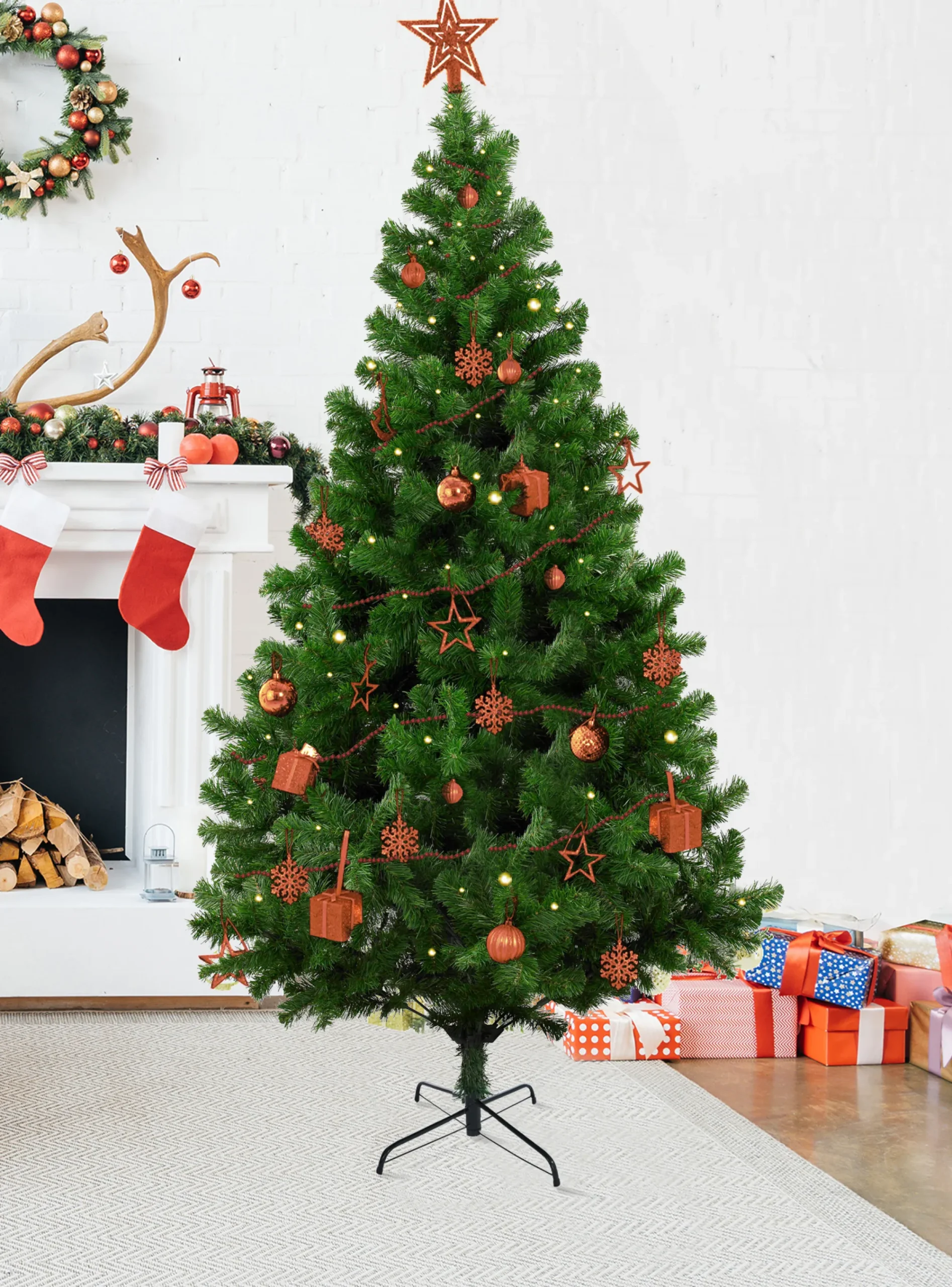 Albero di Natale floccato in PVC, h180 cm<Dmora Cheap