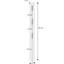 Appendiabiti Ascrea, 15x2h170 cm, Grigio e Antracite<Dmora Outlet