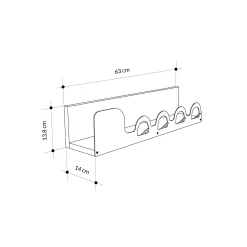 Appendiabiti Beryl, 63x14 h14 cm,<Dmora Outlet