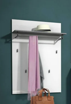 Appendiabiti Dballotour, 80x25h115 cm, Bianco lucido e Antracite<Dmora Clearance