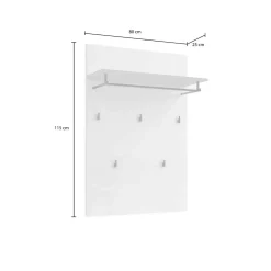 Appendiabiti Dballotour, 80x25h115 cm, Bianco lucido e Antracite<Dmora Clearance