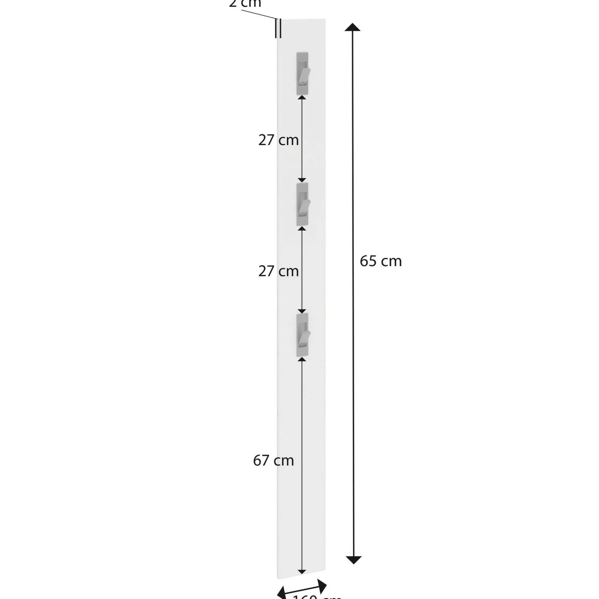 Appendiabiti Dfrezzolin, 15x2h170 cm, Bianco lucido e Antracite<Dmora Best Sale
