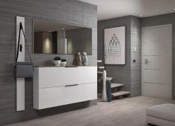 Appendiabiti Dfrezzolin, 15x2h170 cm, Bianco lucido e Antracite<Dmora Best Sale