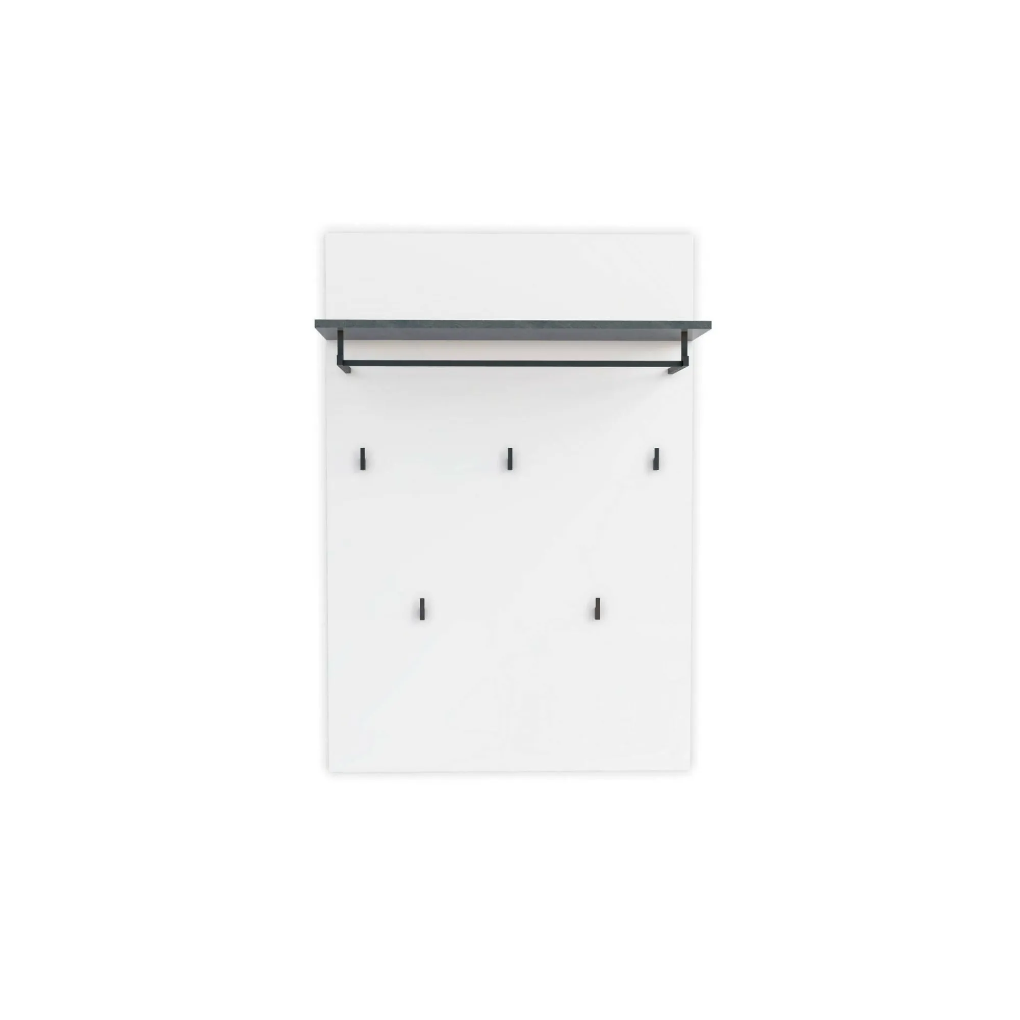 Appendiabiti Henry, 80x115h26 cm, Bianco lucido e Antracite<Dmora New