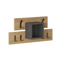 Appendiabiti Jimena, 68x15 h32 cm, Antracite e Quercia<Dmora New