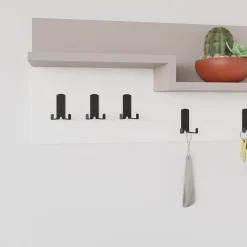Appendiabiti Kilo, 65x15 h31 cm, Beige e Bianco<Dmora Clearance