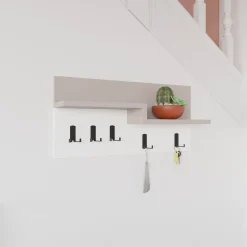 Appendiabiti Kilo, 65x15 h31 cm, Beige e Bianco<Dmora Clearance