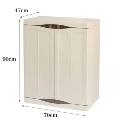 Armadio da esterno Acira, Beige e Marrone, 70x47h91 cm Finitura elegante<Dmora Flash Sale