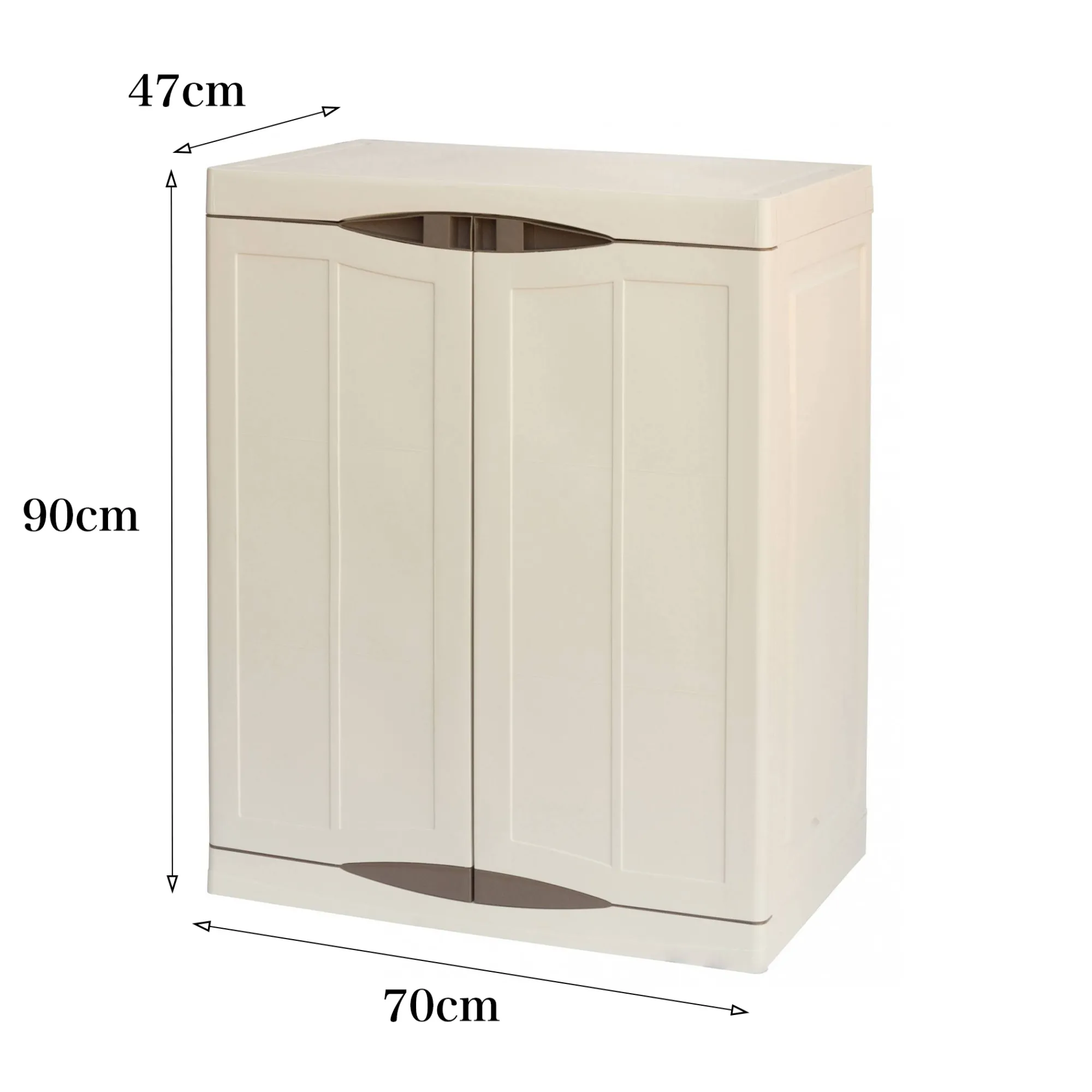 Armadio da esterno Acira, Beige e Marrone, 70x47h91 cm Finitura elegante<Dmora Flash Sale