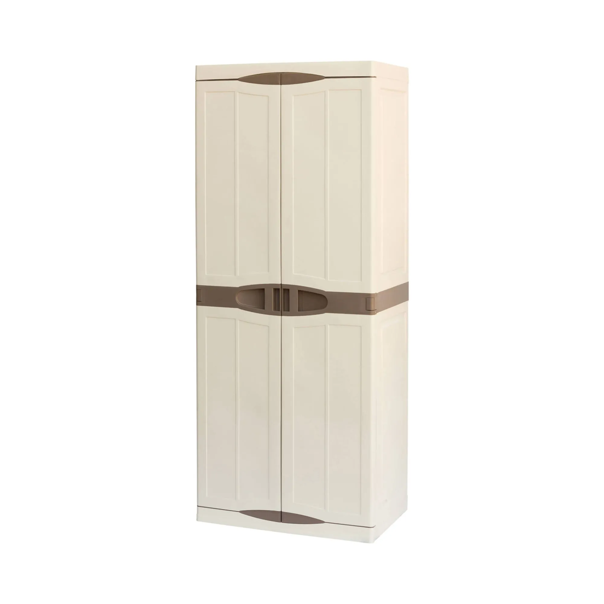 Armadio da esterno Adenina, Beige e Marrone, 70x47h179 cm Finitura elegante<Dmora Online