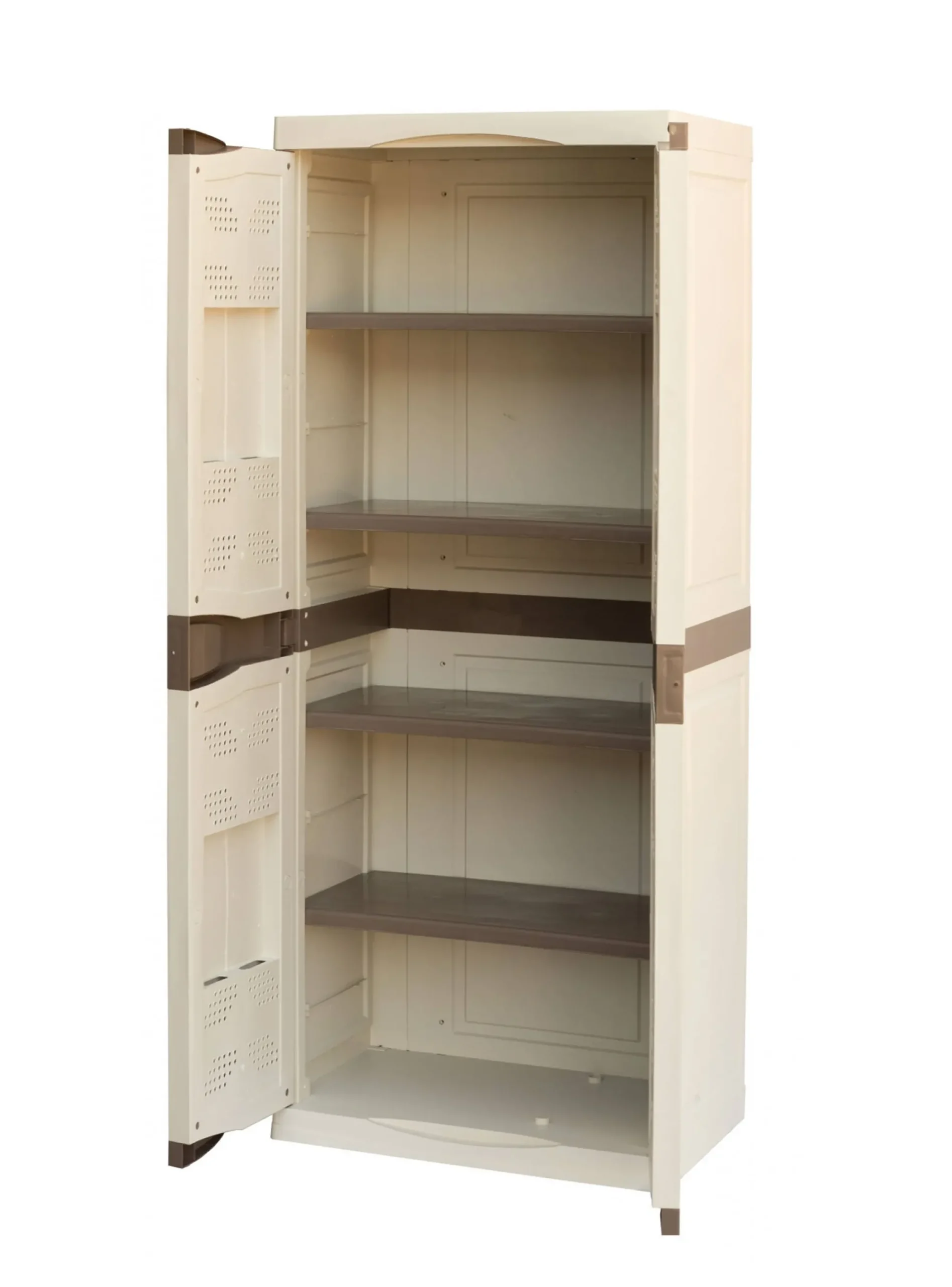 Armadio da esterno Adenina, Beige e Marrone, 70x47h179 cm Finitura elegante<Dmora Online