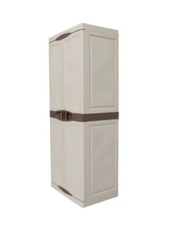 Armadio da esterno Adenina, Beige e Marrone, 70x47h179 cm Finitura elegante<Dmora Online