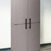 Armadio da esterno Akina, Grigio e Nero, Finitura righe<Dmora Outlet