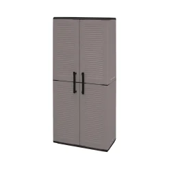 Armadio da esterno Akina, Grigio e Nero, Finitura righe<Dmora Outlet