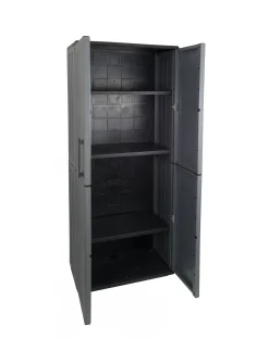 Armadio da esterno Akina, Grigio e Nero, Finitura quadri<Dmora Sale