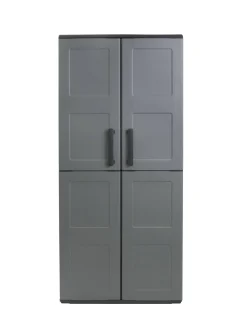 Armadio da esterno Akina, Grigio e Nero, Finitura quadri<Dmora Sale