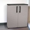 Armadio da esterno Amordel, Grigio e Nero, 68x37h84 cm Finitura righe<Dmora Clearance