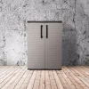 Armadio da esterno Anthony, Grigio chiaro e Nero, Finitura righe<Dmora Outlet