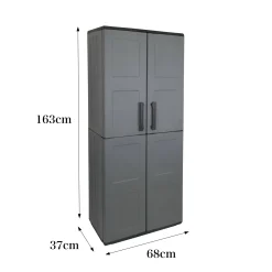 Armadio da esterno Arabel, Grigio e Nero, Finitura quadri<Dmora Cheap