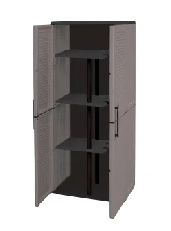 Armadio da esterno Arabel, Grigio e Nero, Finitura righe<Dmora Best Sale