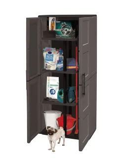 Armadio da esterno Arabel, Grigio e Nero, Finitura quadri<Dmora Cheap