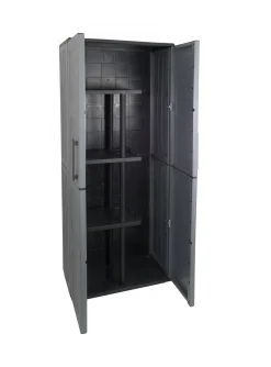 Armadio da esterno Arabel, Grigio e Nero, Finitura quadri<Dmora Cheap