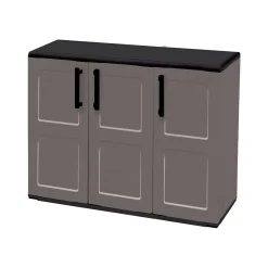 Armadio da esterno Aranka, Grigio e Nero, Finitura quadri<Dmora Outlet