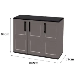 Armadio da esterno Aranka, Grigio e Nero, Finitura quadri<Dmora Outlet