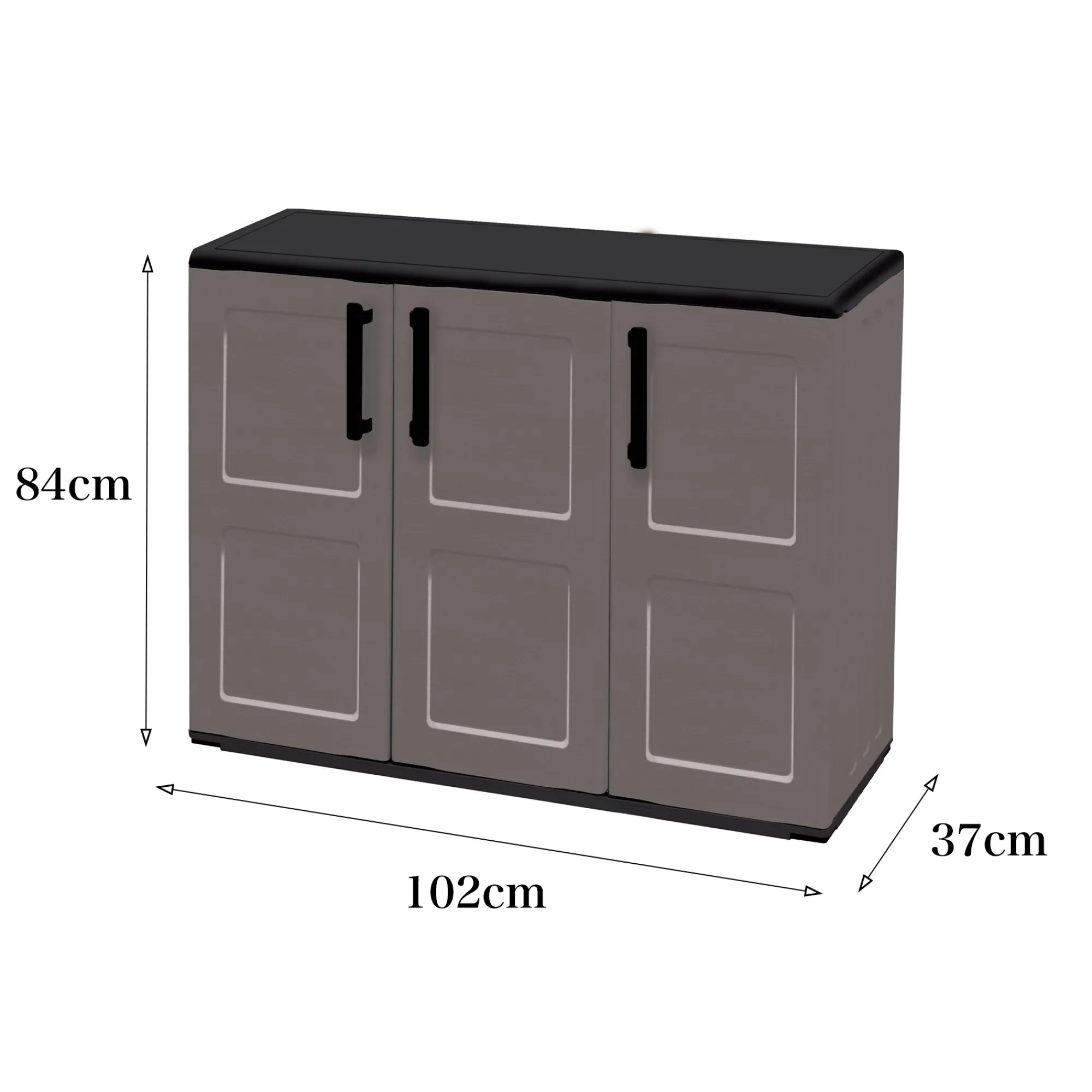 Armadio da esterno Aranka, Grigio e Nero, Finitura quadri<Dmora Outlet
