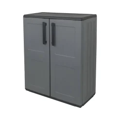 Armadio da esterno Arisa, 68x37h84 cm, Grigio e Nero Finitura quadri<Dmora Best