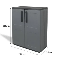Armadio da esterno Arisa, 68x37h84 cm, Grigio e Nero Finitura quadri<Dmora Best