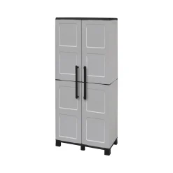 Armadio da esterno Ash, Grigio chiaro e Nero, Finitura quadri<Dmora Best