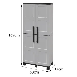 Armadio da esterno Ash, Grigio chiaro e Nero, Finitura quadri<Dmora Best
