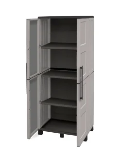 Armadio da esterno Ash, Grigio chiaro e Nero, Finitura quadri<Dmora Best