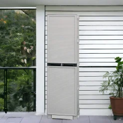 Armadio da esterno Gervasia, 50x39h172 cm, Grigio chiaro e Nero<Dmora Clearance