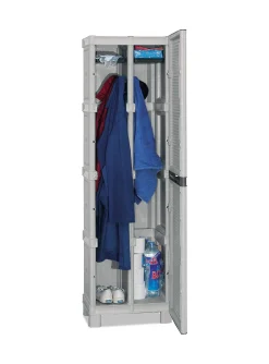 Armadio da esterno Gervasia, 50x39h172 cm, Grigio chiaro e Nero<Dmora Clearance