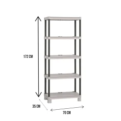 Armadio da esterno Giri, 70x35h172 cm, Grigio chiaro e Nero<Dmora Best Sale