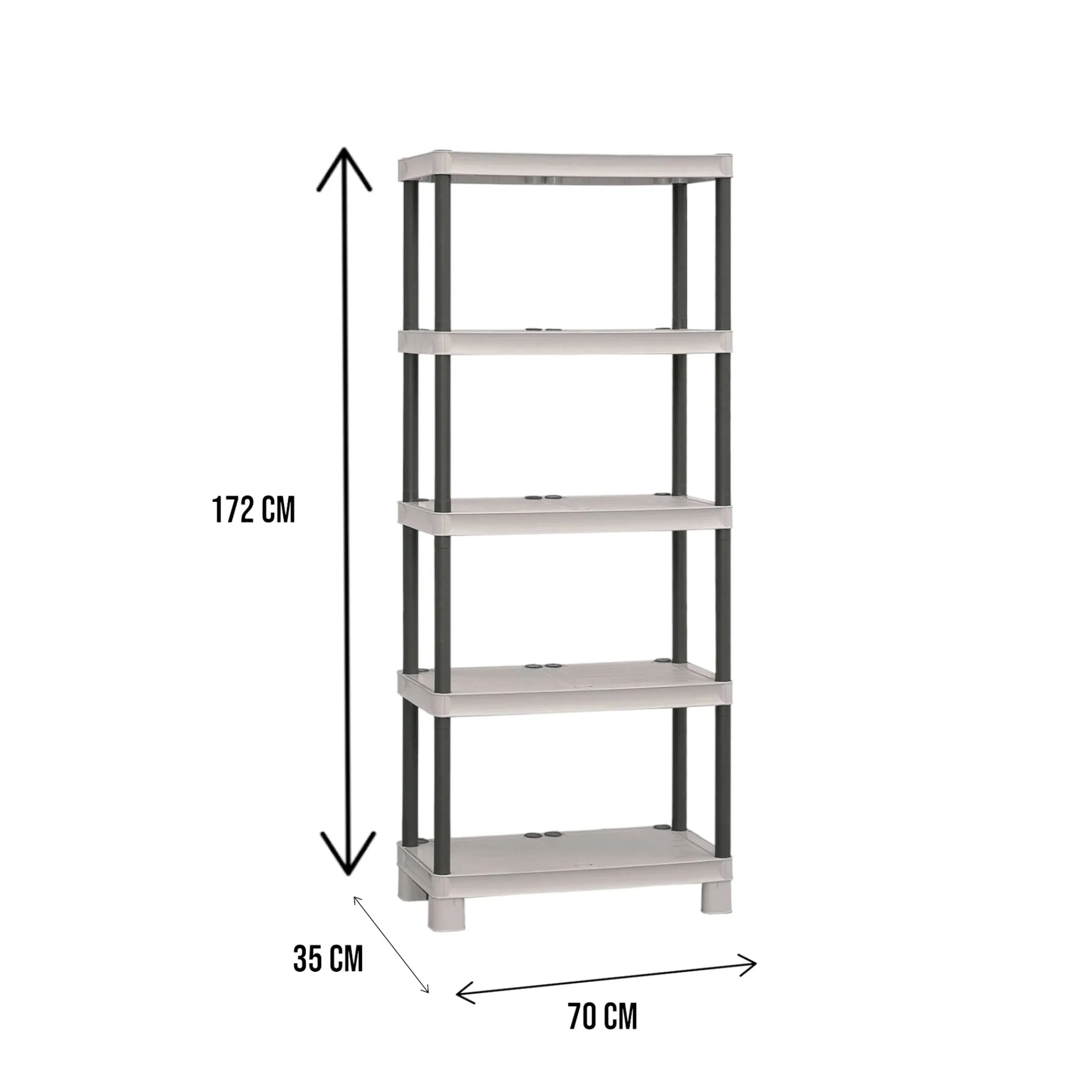 Armadio da esterno Giri, 70x35h172 cm, Grigio chiaro e Nero<Dmora Best Sale