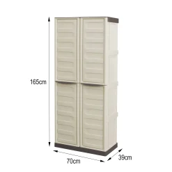 Armadio da esterno Ipno, Beige e Marrone, Finitura righe<Dmora Discount