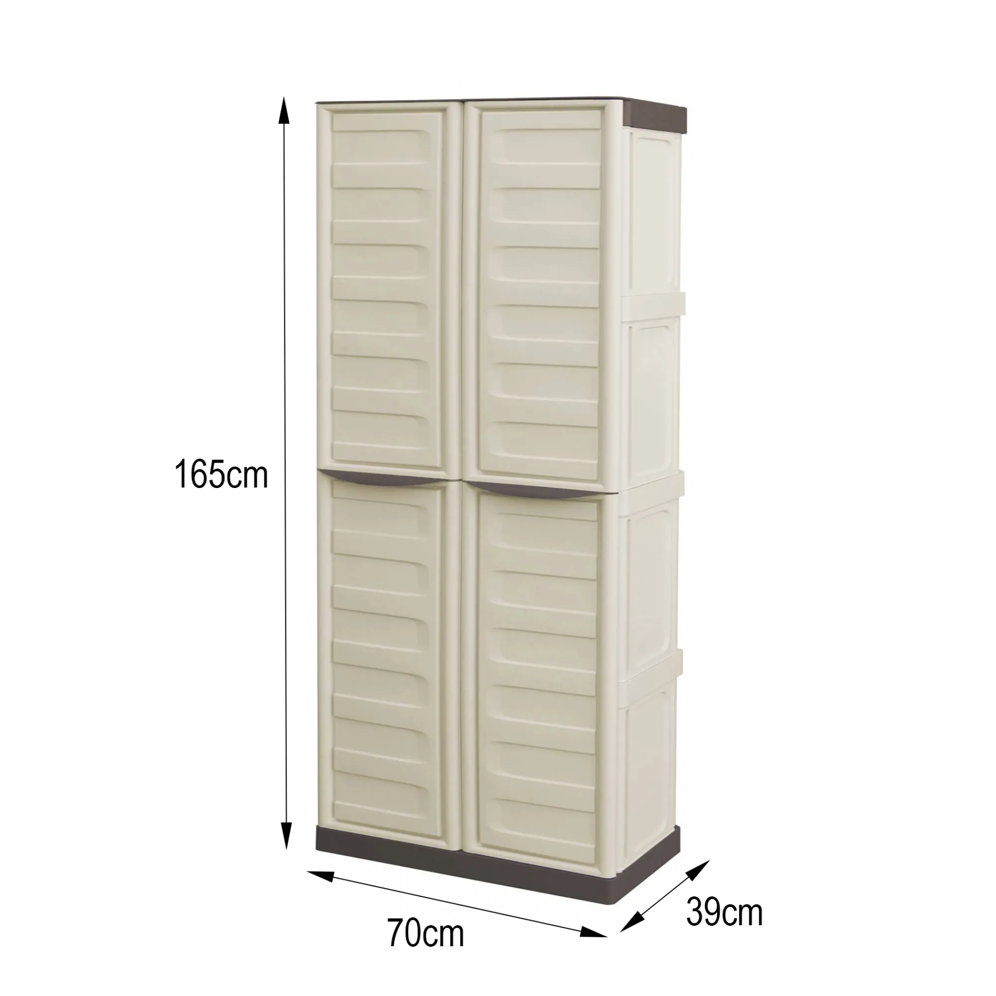 Armadio da esterno Ipno, Beige e Marrone, Finitura righe<Dmora Discount