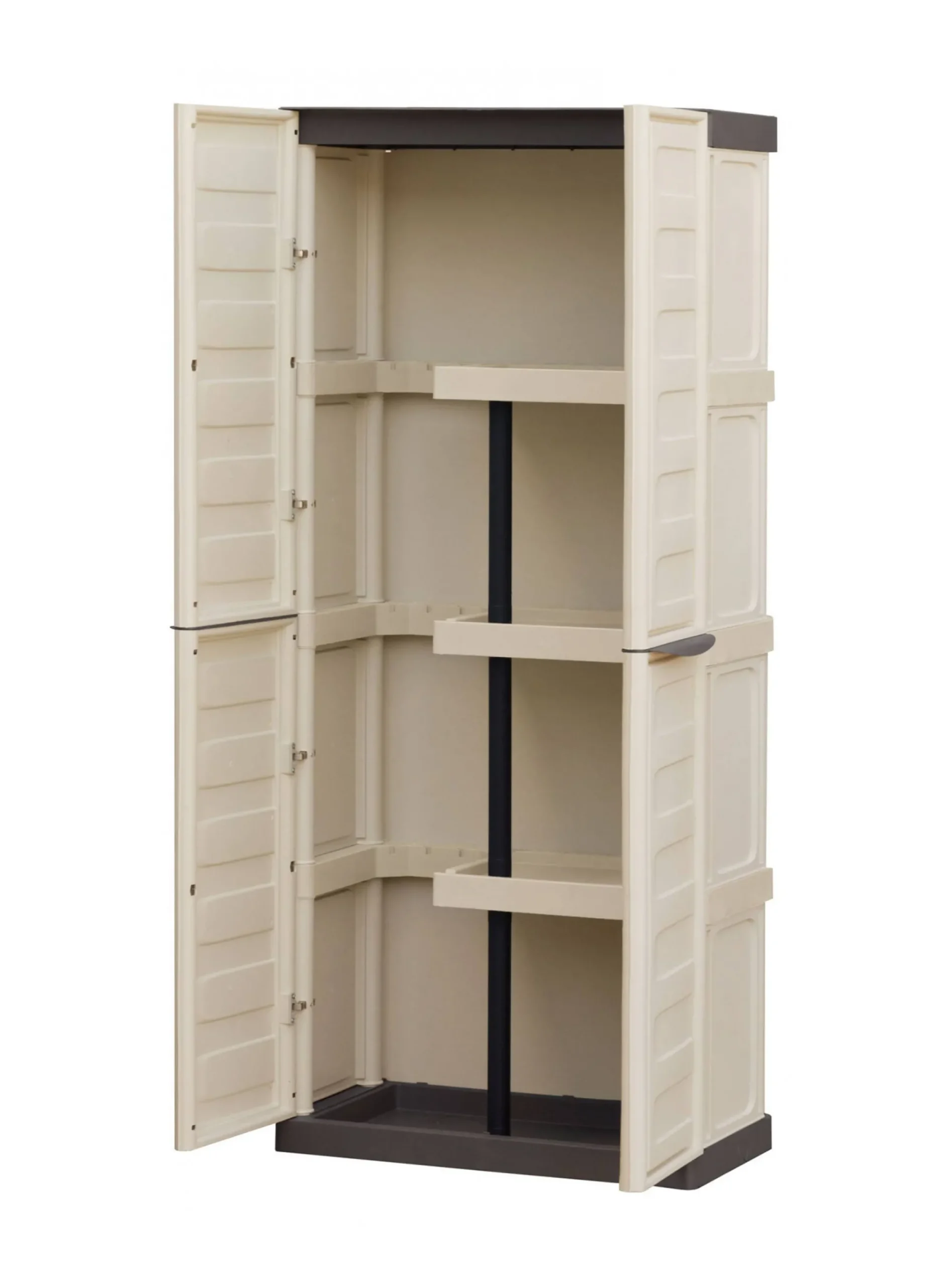 Armadio da esterno Ipno, Beige e Marrone, Finitura righe<Dmora Discount