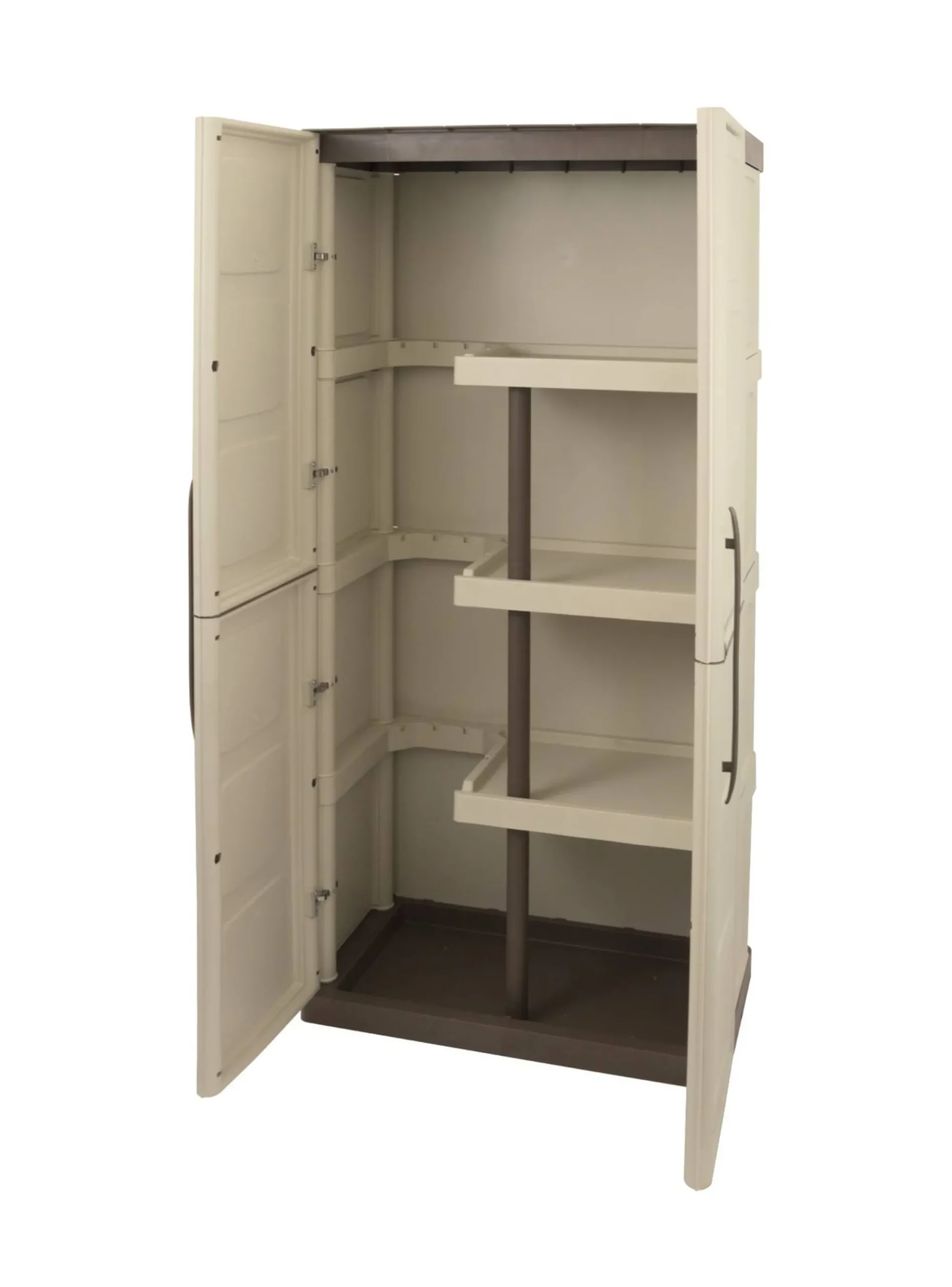 Armadio da esterno Ipno, Beige e Marrone, Finitura quadri<Dmora Outlet