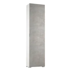 Armadio multiuso 1 anta Abuela, 50x30h182 cm, Cemento e Bianco<Dmora Store