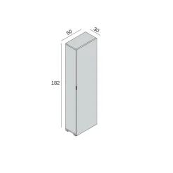 Armadio multiuso 1 anta Abuela, 50x30h182 cm, Rovere<Dmora Store