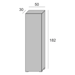 Armadio multiuso 1 anta Abuela, 50x30h182 cm, Cemento e Bianco<Dmora Store
