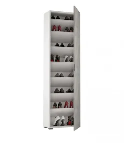 Armadio multiuso 1 anta Abuela, 50x30h182 cm, Cemento e Bianco<Dmora Store