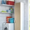 Armadio multiuso 1 anta Aloise, 45x45h195 cm, Rovere e Bianco<Dmora Discount