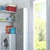 Armadio multiuso 1 anta Aloise, 45x45h195 cm, Cemento e Bianco<Dmora Clearance
