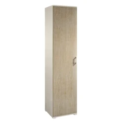 Armadio multiuso 1 anta Aloise, 45x45h195 cm, Rovere e Bianco<Dmora Discount