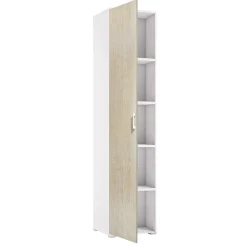 Armadio multiuso 1 anta Aloise, 45x45h195 cm, Rovere e Bianco<Dmora Discount